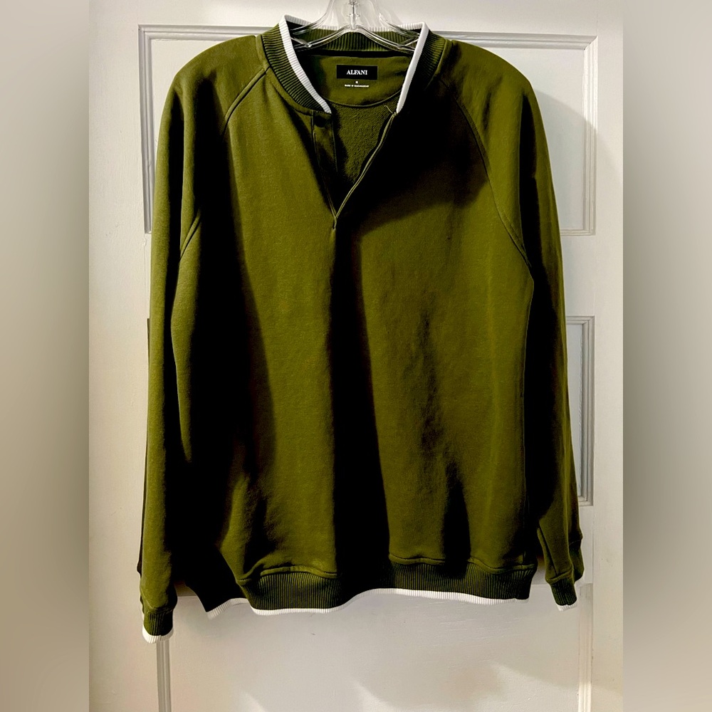 Alfani Men's Olive Crewneck Sweater